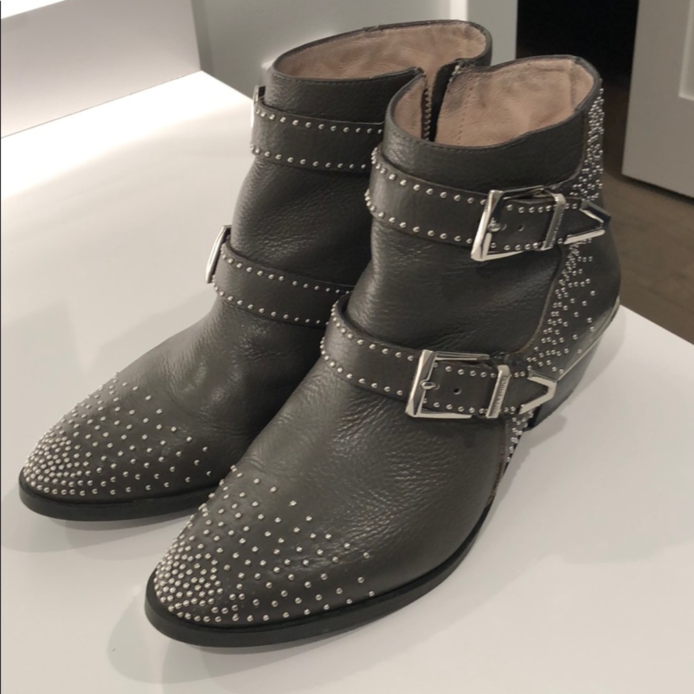 Vince Camuto gray ankle boots.